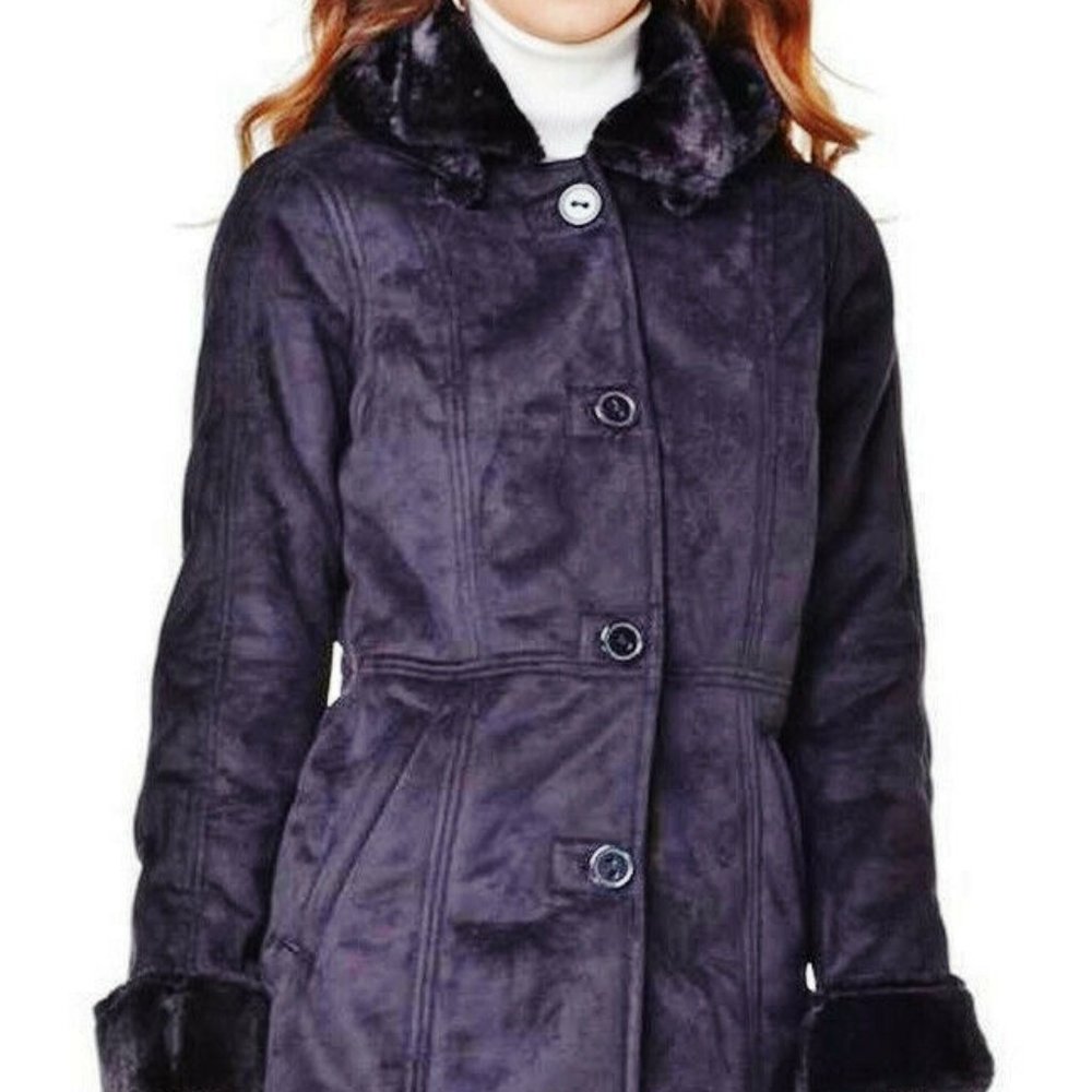 (SOLD) NWT Sporto Black Faux Shearling Winter Jacket Removable Hood 2X Orig$240